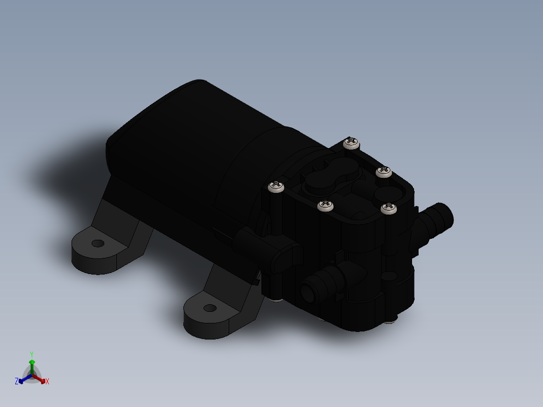 微型隔膜泵三维正等轴测图