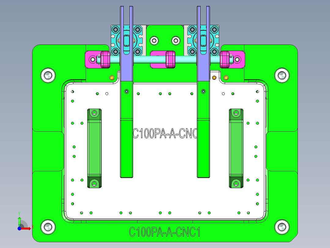 C100PA-A-CNC1笔记本CNC工装夹具三维模型-1222前视图
