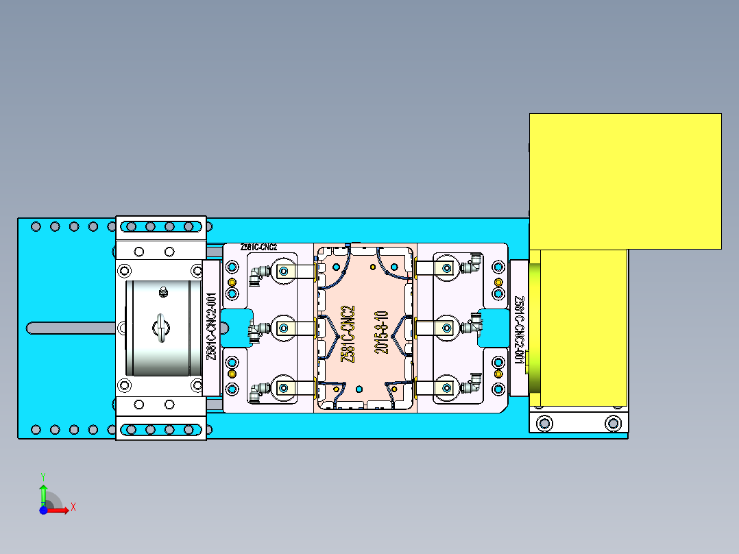 Z581C-笔记本CNC工装夹具三维模型CNC2-0827前视图