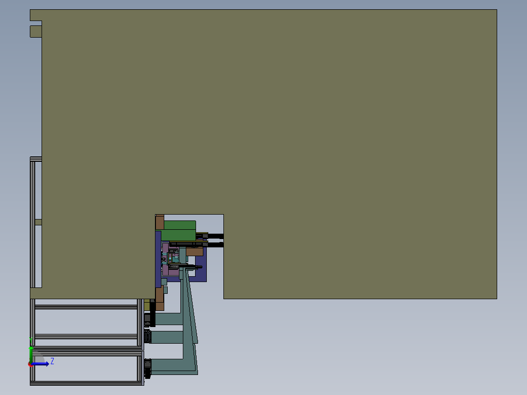 CD盒全自动折弯机sw18可编辑左视图