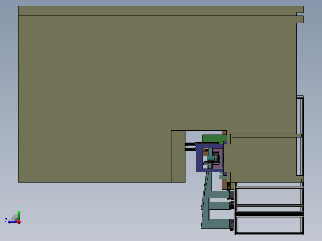 CD盒全自动折弯机sw18可编辑右视图