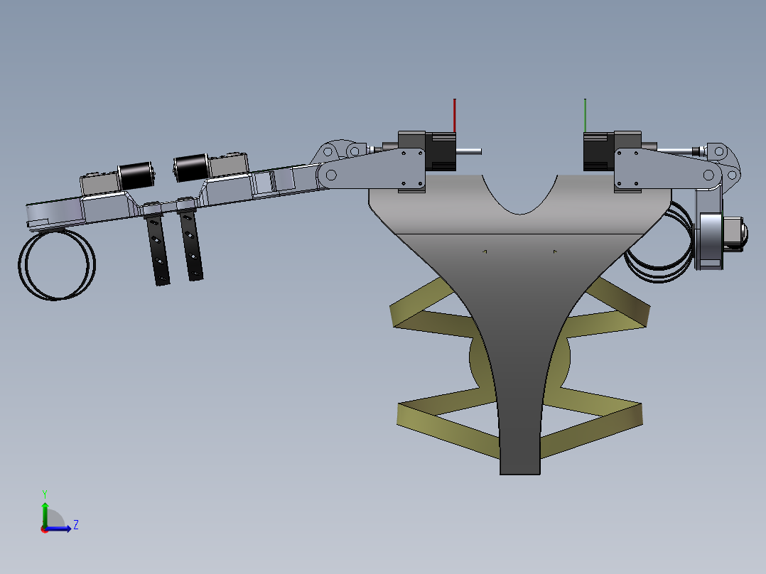可穿戴上肢外骨骼机械臂左视图