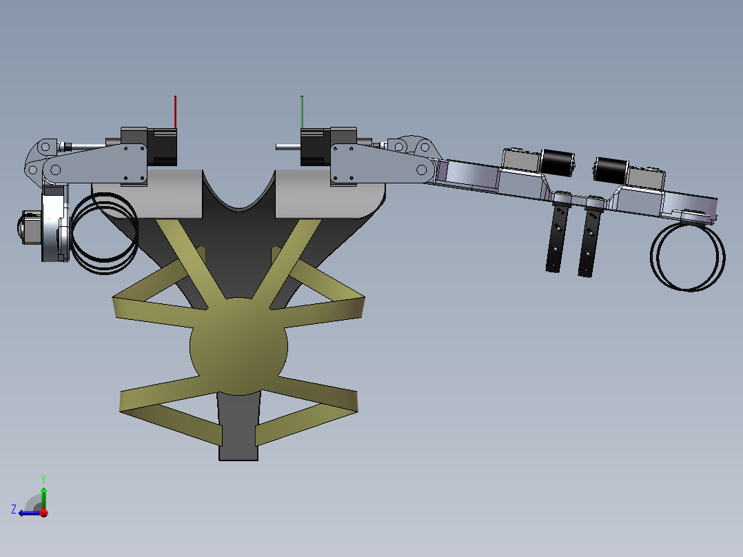 可穿戴上肢外骨骼机械臂右视图