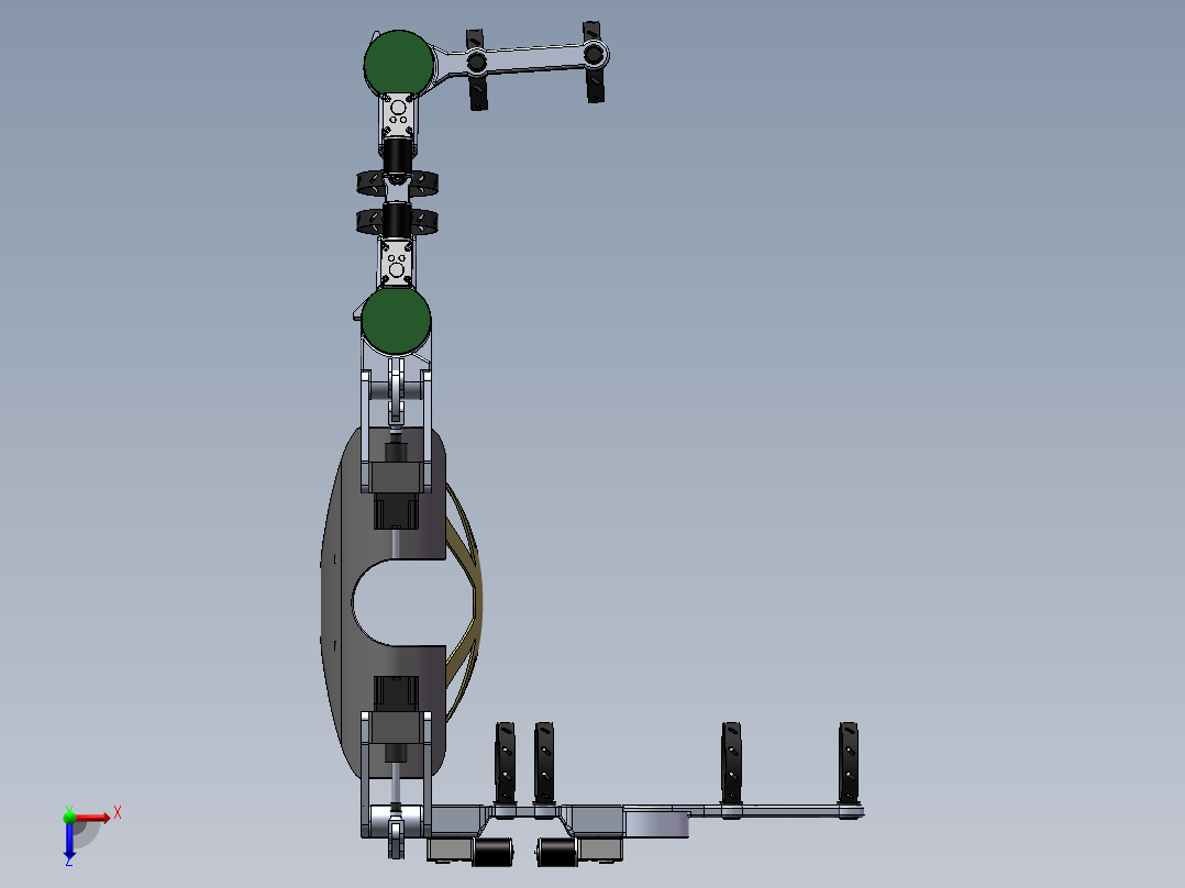 可穿戴上肢外骨骼机械臂俯视图