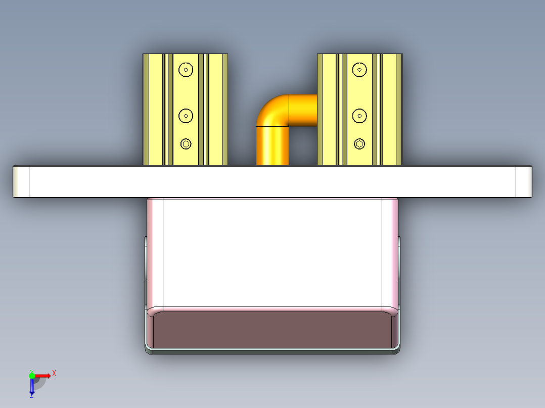 不规则金属书页板铣内腔异型结构CNC工装治具模型俯视图