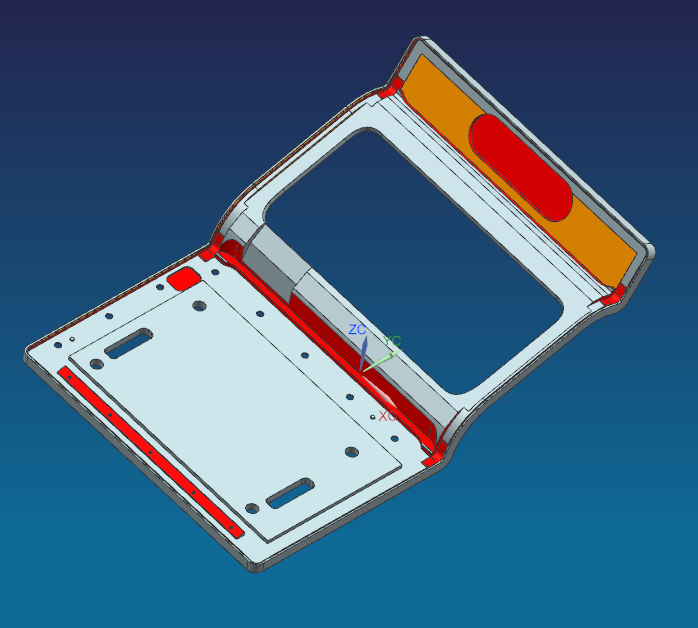 不规则金属书页板铣内腔异型结构CNC工装治具模型