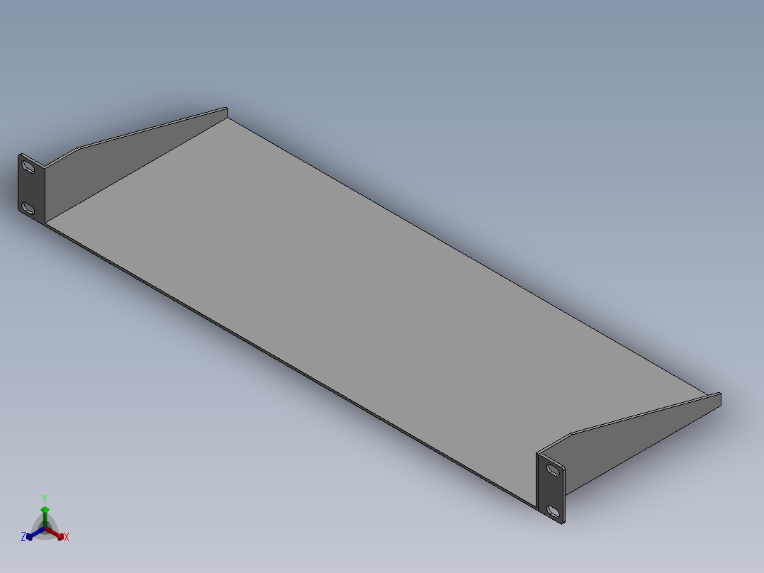 机架1u服务器机架19 11正等轴测图