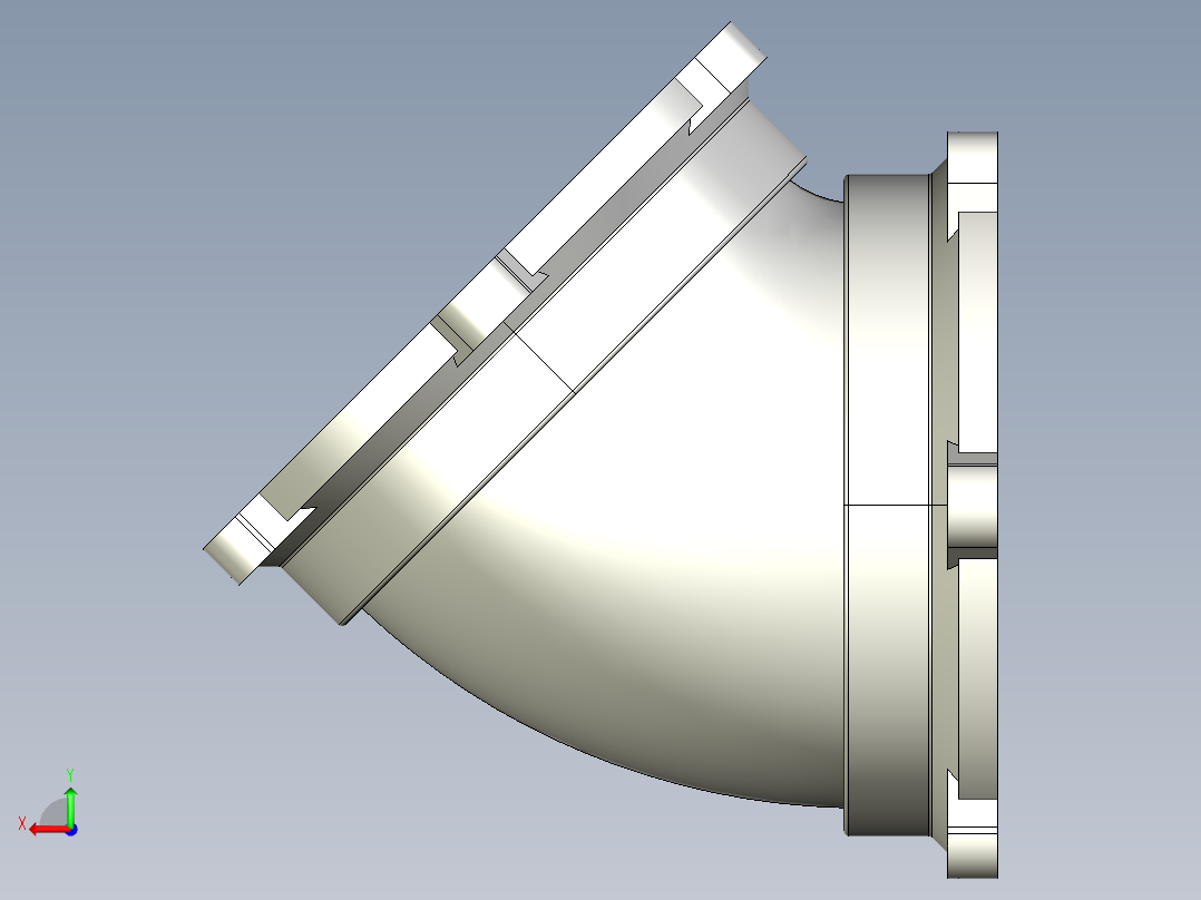 B型45°弯头后视图