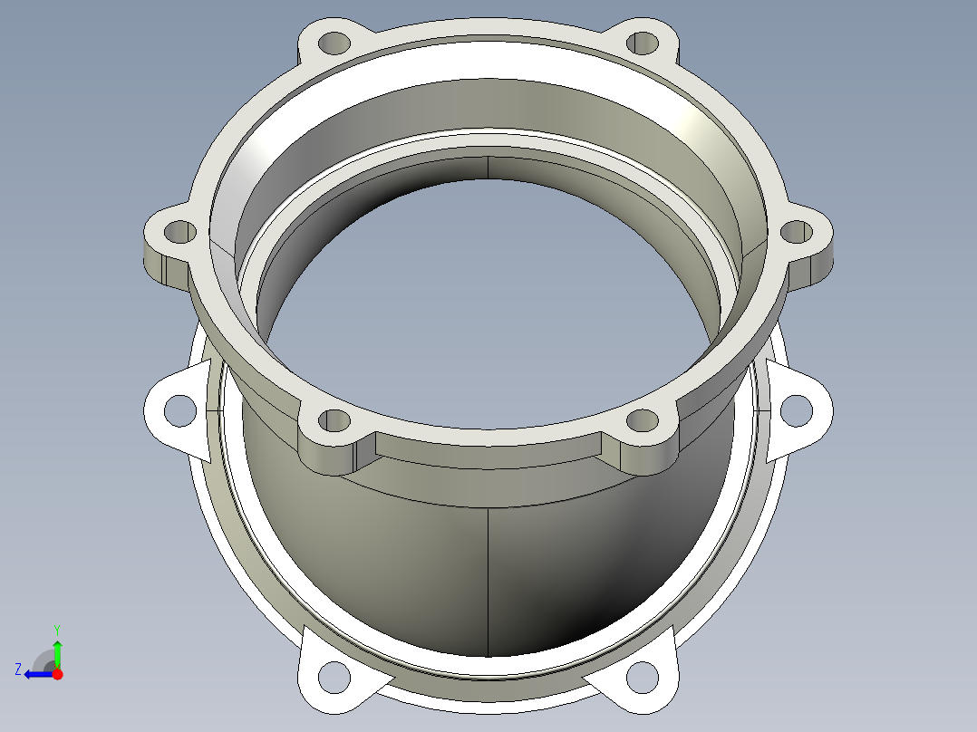 B型45°弯头右视图