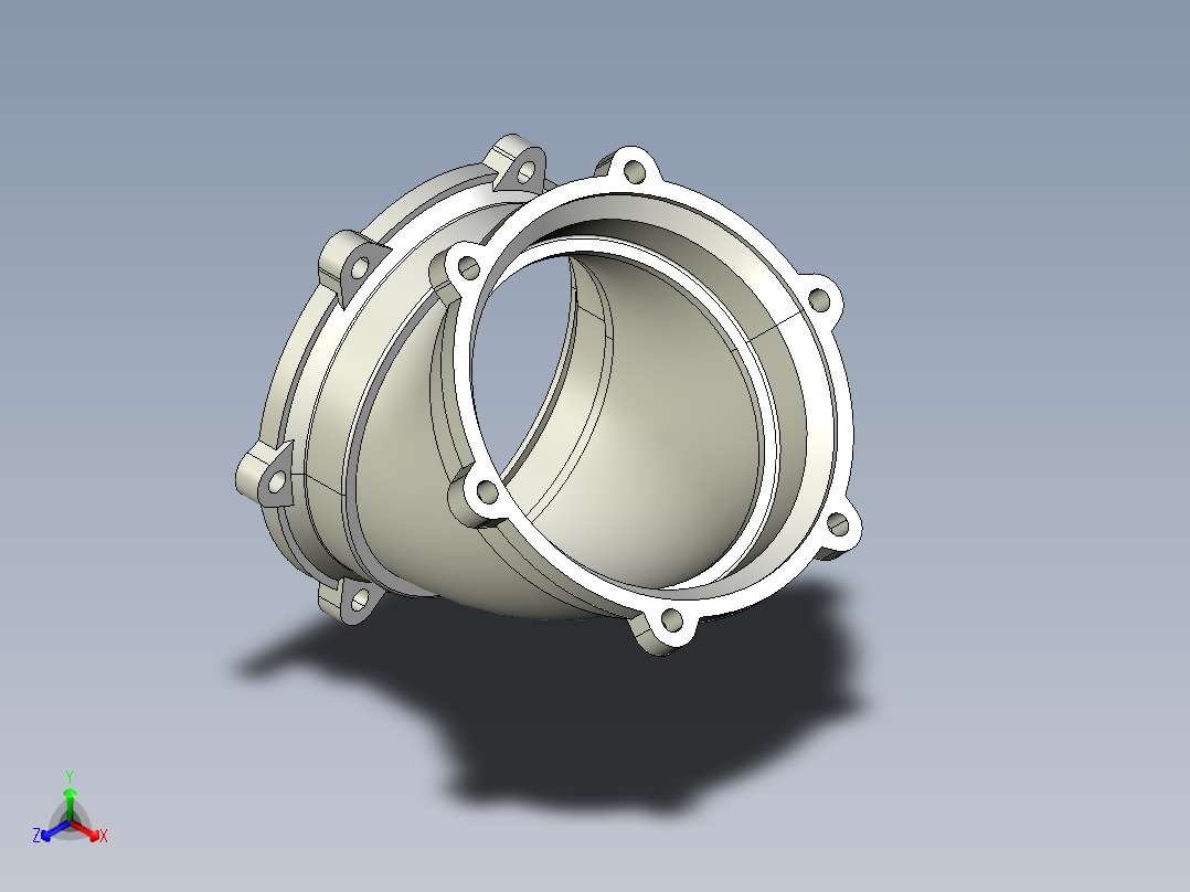 B型45°弯头正等轴测图