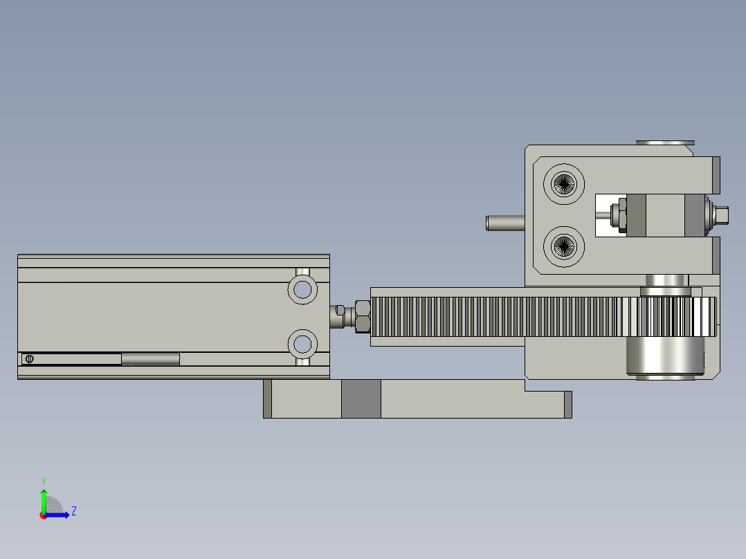 CXDQ02-05-02-00齿轮式翻转机构左视图