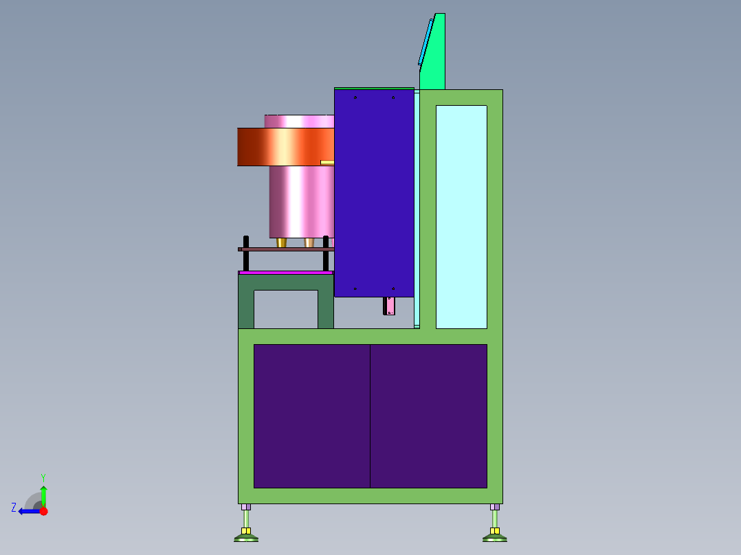 粘扣带扎带自动粘贴装置右视图