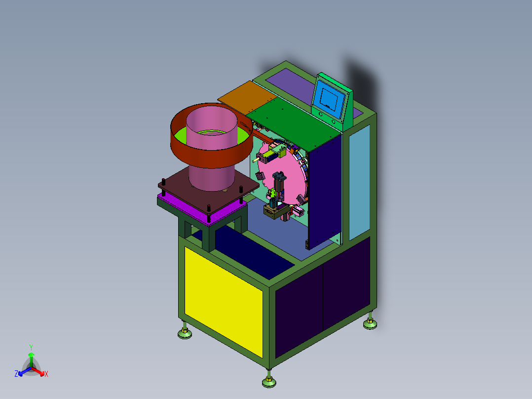 粘扣带扎带自动粘贴装置正等轴测图