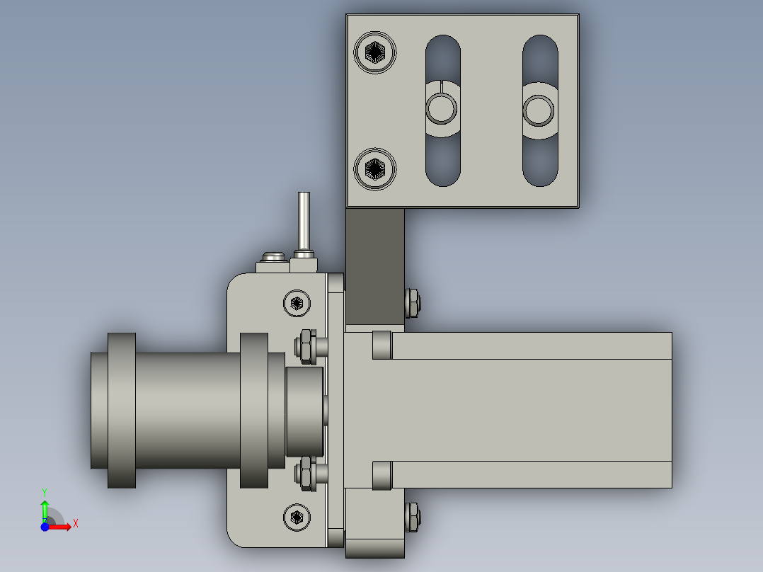 电机推料固定组件前视图