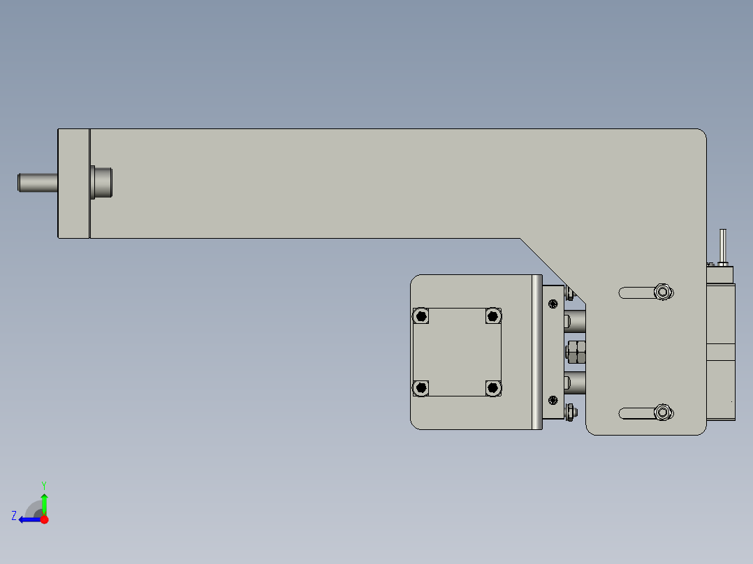 电机推料固定组件右视图