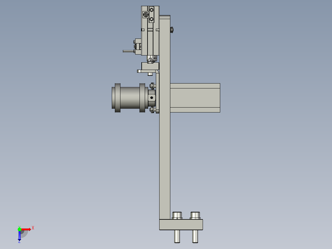 电机推料固定组件俯视图