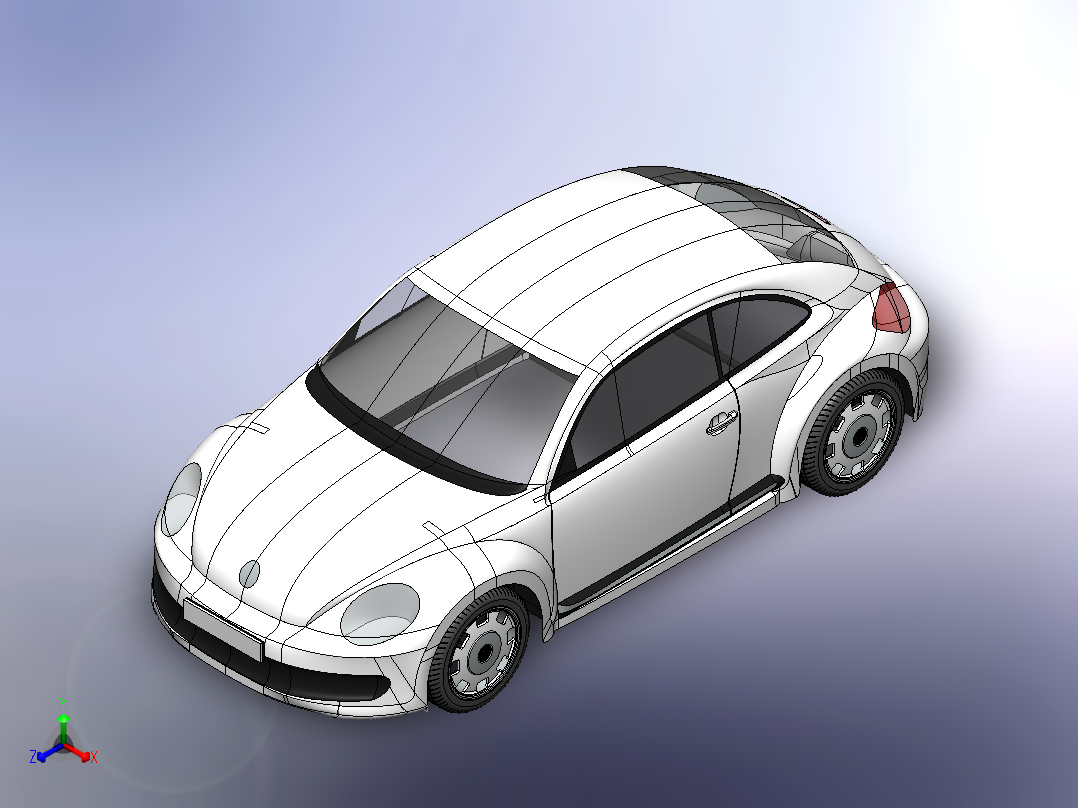 大众甲壳虫2013正等轴测图