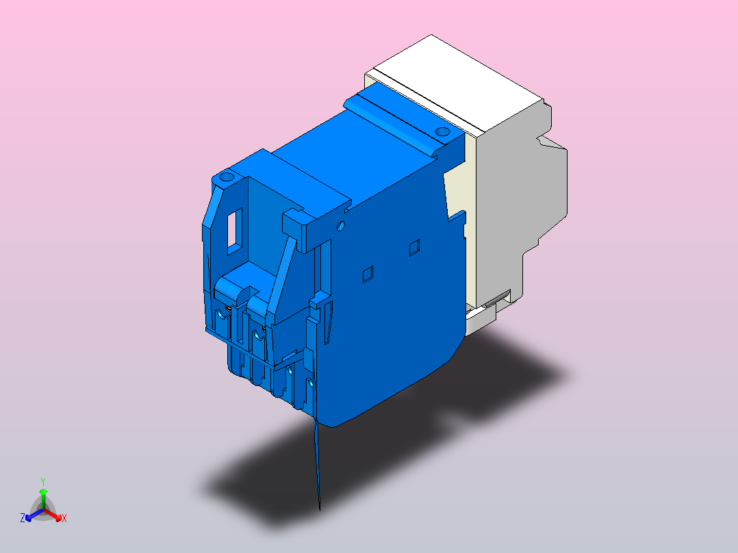 带热继电器TH-T18的接触器S-T10三菱电机，正等轴测图
