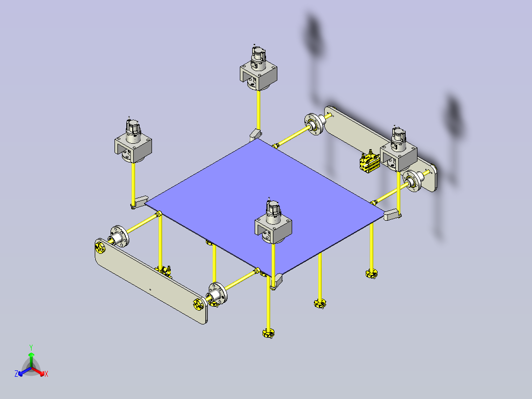 一款使用夹紧动作的定位机构3D模型主视图