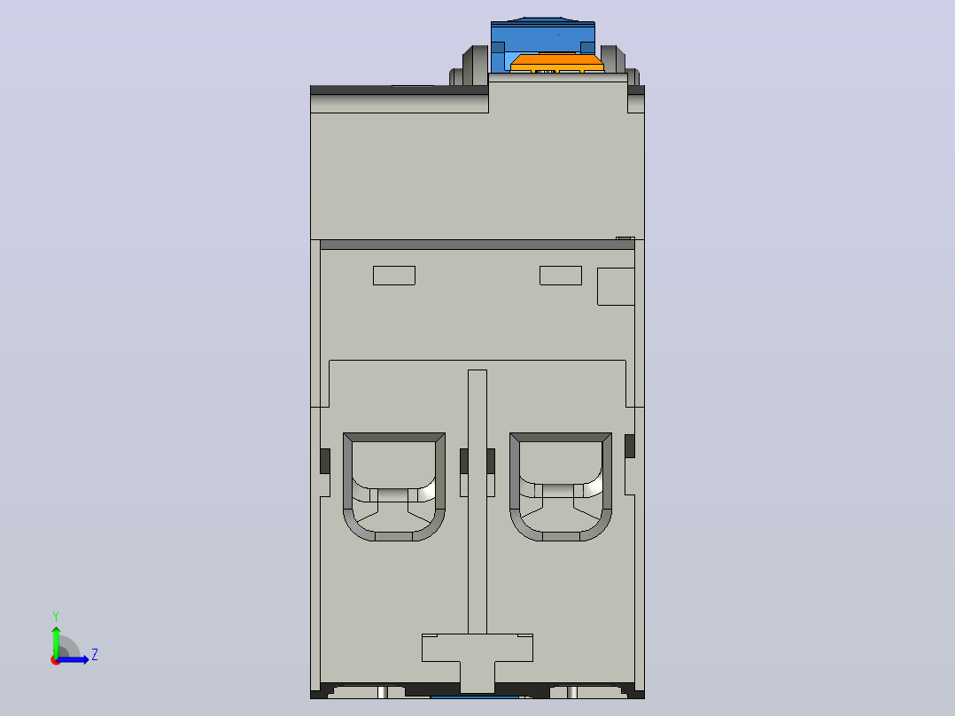 NL1-100 1P&amp;N剩余电流动作断路器三维模型202010左视图