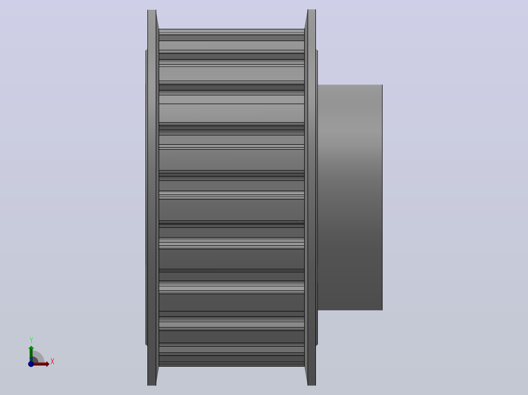 小凸缘型梯形齿同步带轮L型_SLDC-21-100-dc16-A前视图