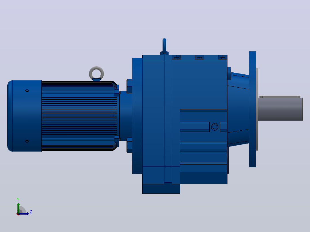 RF107法兰轴伸式安装斜齿轮减速机RF107-Y3-4P-100-M1-0°-Φ350左视图