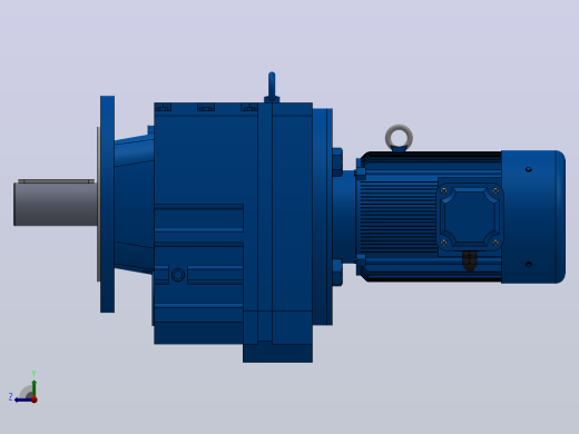 RF107法兰轴伸式安装斜齿轮减速机RF107-Y3-4P-100-M1-0°-Φ350右视缩略图