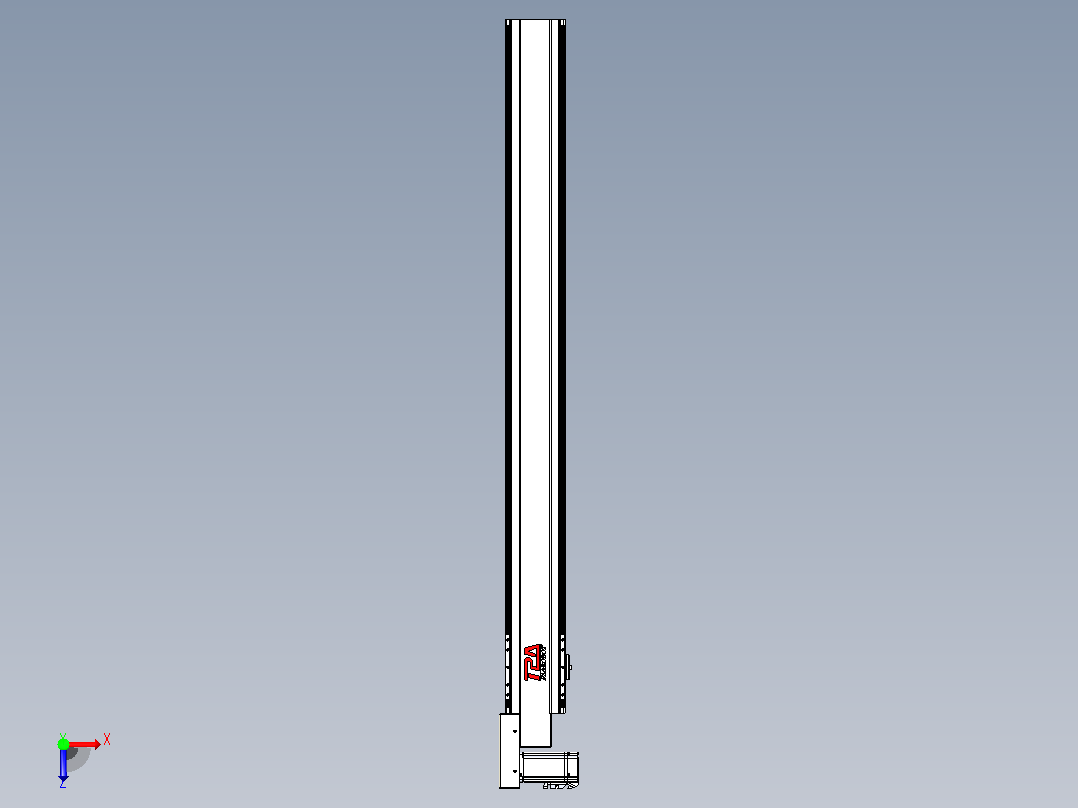 皮带直线轴半封闭可选导轨TPA-HNB-120D-110-L1150-ML-Y-P40-N3俯视图