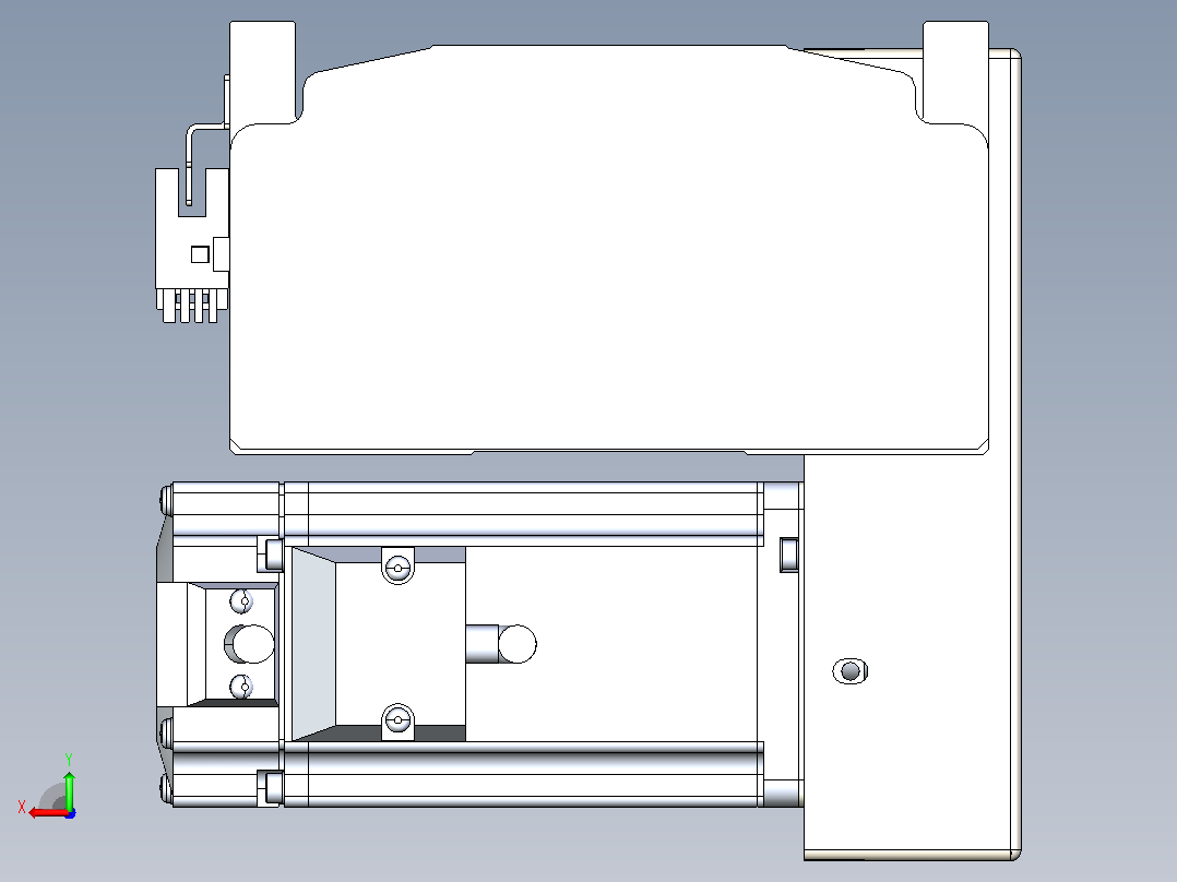 皮带直线轴半封闭可选导轨TPA-HNB-140D-120-L2750-LP-Y-P40-N3后视图