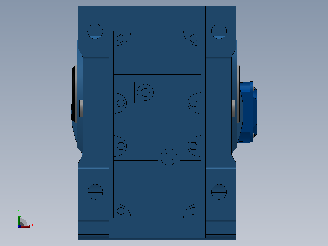 KAB87底脚空心轴安装螺旋锥齿轮减速机KAB87-YV0.55-6P-174.99-M1-0°-A前视图