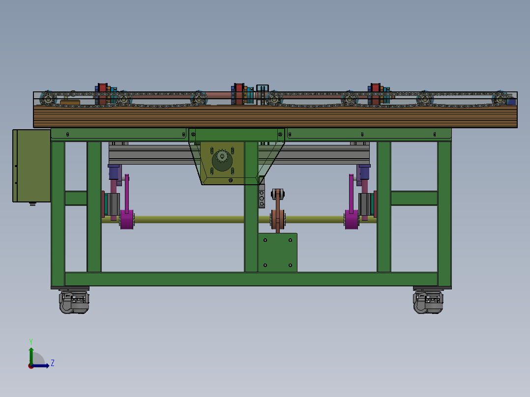 顶升换向输送线sw16可编辑左视图