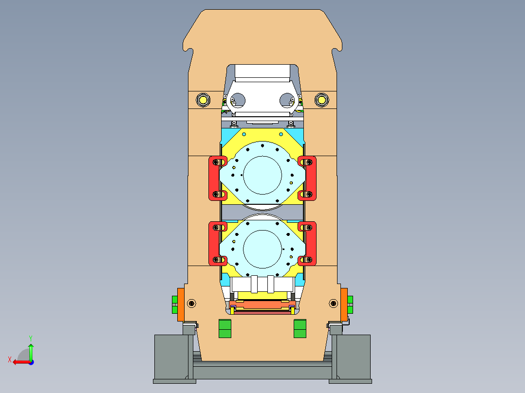 棒料层压辊数模后视图