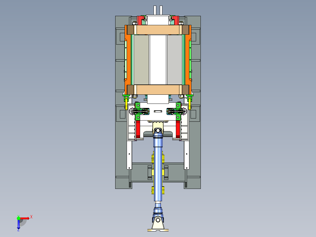 棒料层压辊数模俯视图