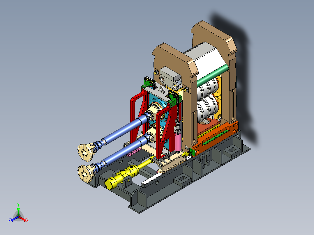 棒料层压辊数模正等轴测图