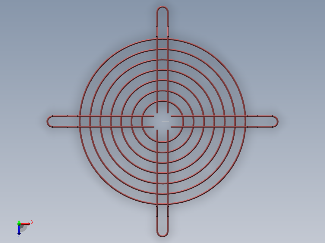 120 排气风扇网3D模型俯视图