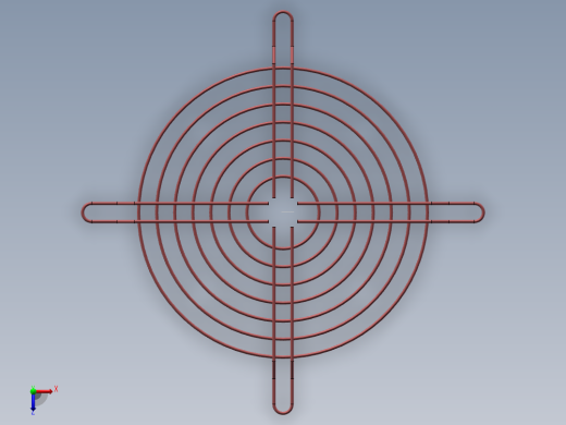 120 排气风扇网3D模型俯视缩略图
