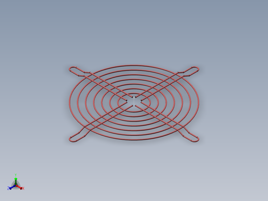 120 排气风扇网3D模型正等轴测图