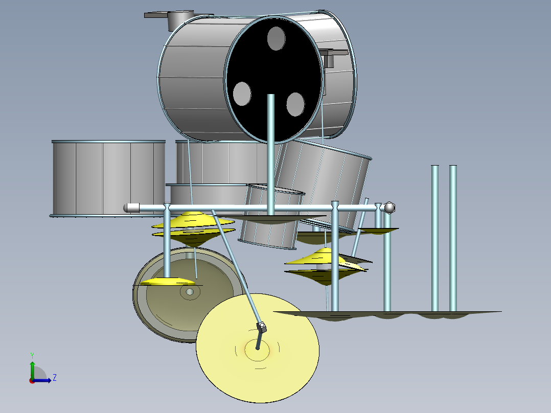 solidworks 挖掘机后部左视图