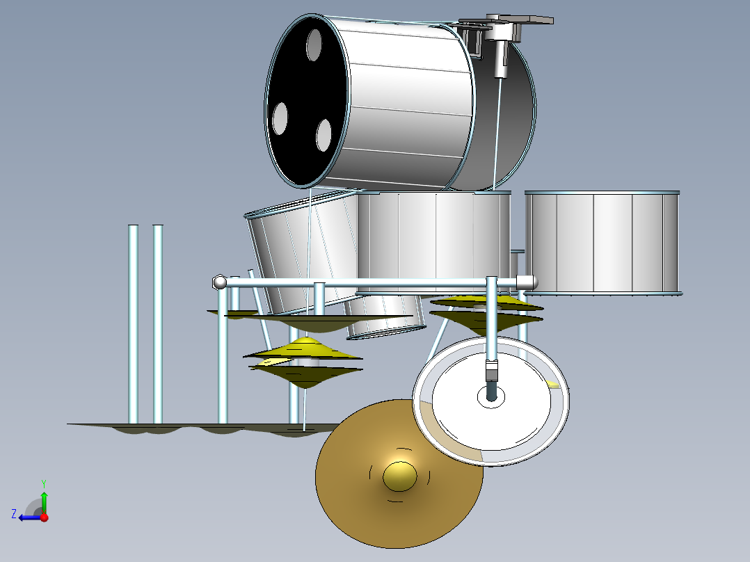 solidworks 挖掘机后部右视图