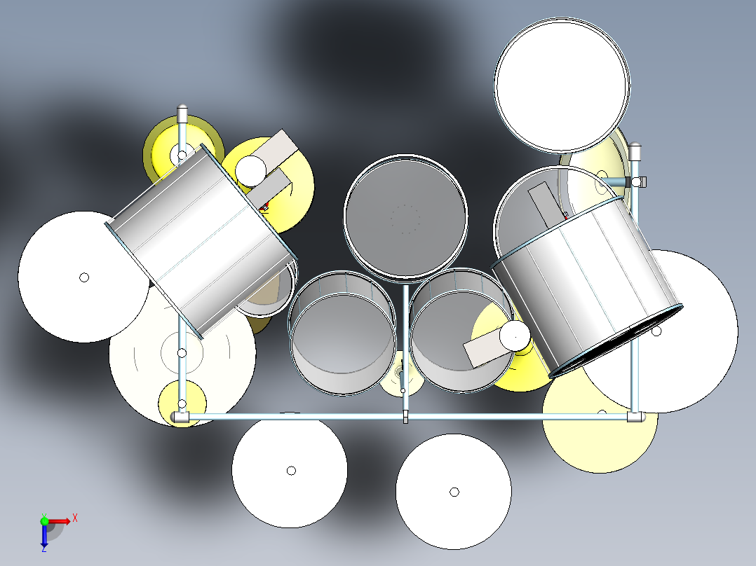solidworks 挖掘机后部俯视图