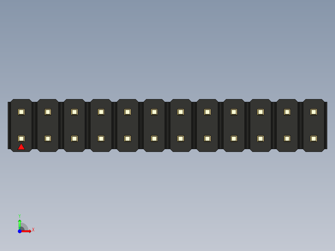 彩色公头100mil（2.54mm）系列-DS1021_black_2x12p_100mil_Type5_rev1.0前视图