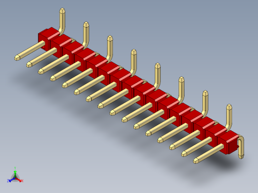 彩色公排针 100mil 2.54mm 系列-DS1022_red_16p_100mil_Type_SMT_R1_rev1.0