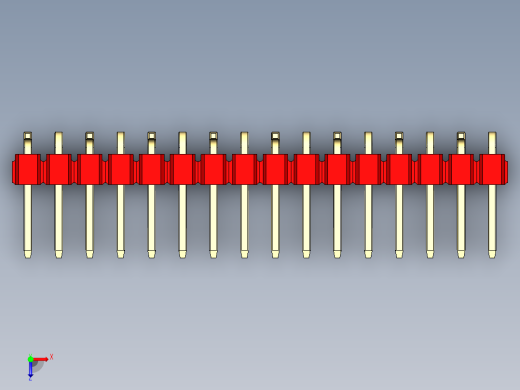 彩色公排针 100mil 2.54mm 系列-DS1022_red_16p_100mil_Type_SMT_R1_rev1.0俯视缩略图
