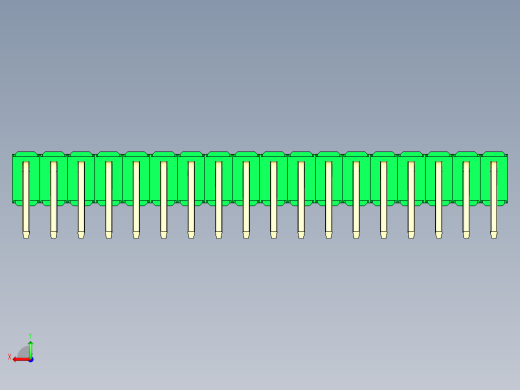 彩色公排针 100mil 2.54mm 系列-DS1022_green_2x18p_100mil_TypeD_rev1.0后视缩略图