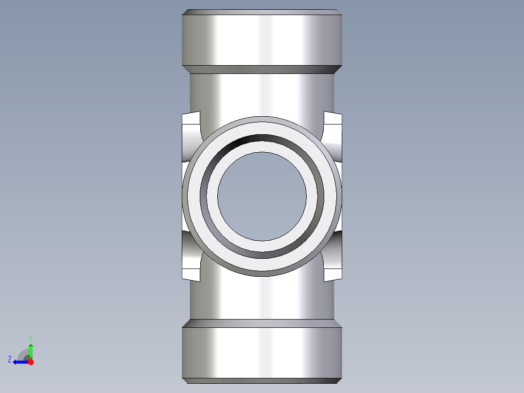 卡套式工业通用硬管接头EO_Union_cross_K25SCFX右视图