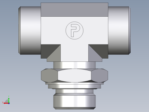 卡套式工业通用硬管接头EO_Adjustable_locknut_branch_tee_TEE22LROMDCF后视缩略图