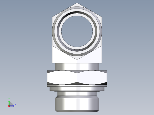 卡套式工业通用硬管接头EO_Adjustable_locknut_branch_tee_TEE22LROMDCF左视缩略图