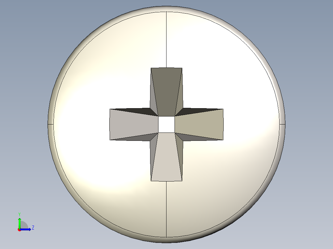 螺丝 M2.5 十字盘头-M2.5 x 6 Screw head.STEP左视图