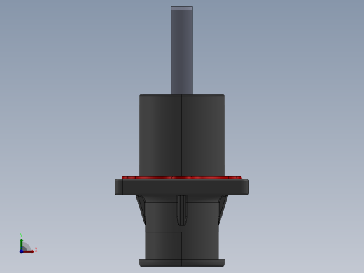 负极-8.0单芯弯头连接器插座(IP67B)UL1500V（铜排螺纹孔）_大法兰-琥正前视缩略图