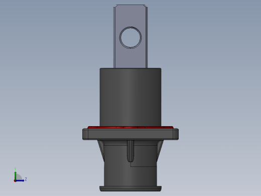 负极-8.0单芯弯头连接器插座(IP67B)UL1500V（铜排螺纹孔）_大法兰-琥正左视缩略图